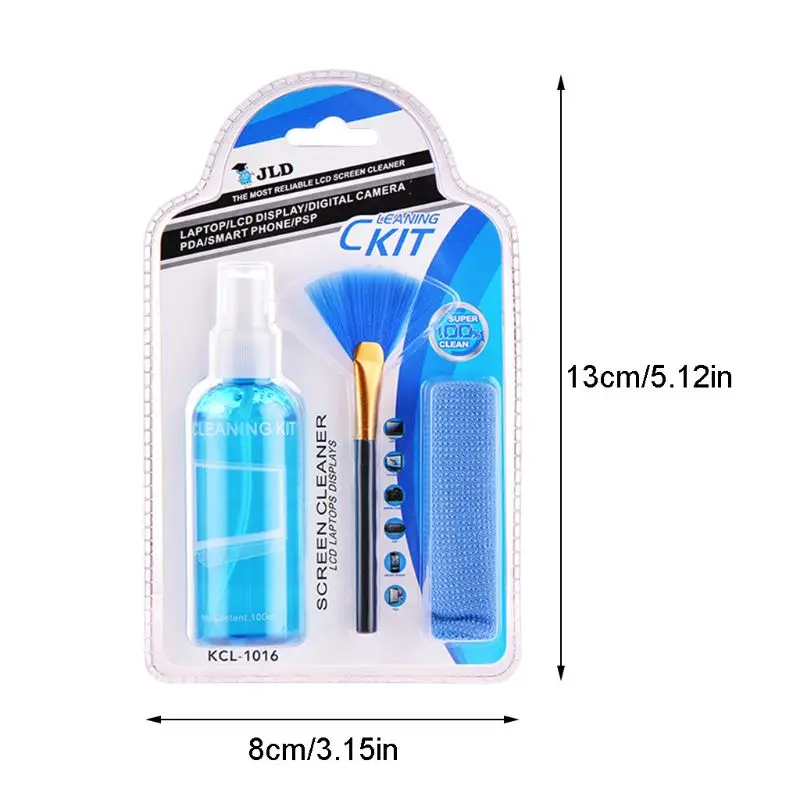 1Pcs/Set Screen Cleaner Solution for Laptop/Phone/ iPad/Eyeglass /Household Appliances Cleaner Includes Spray + Brush + Cleanin screen cleaner solution