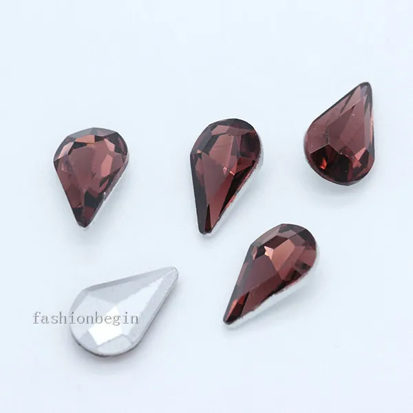 mid amethyst 30p 5x8 мм каплевидный цвет точка фольгированный назад стеклянный модный Камень Кристалл Стразы капелька дизайн ногтей украшения ювелирных изделий - Цвет: mid amethyst
