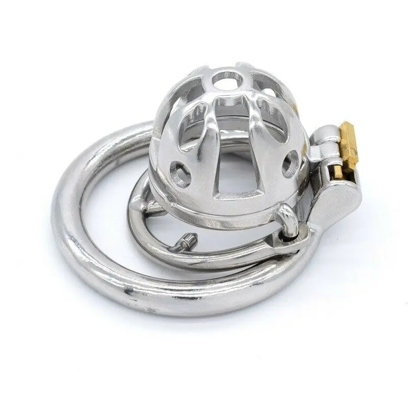 

Stainless Steel Male Chastity Cage Small Men's Locking Belt Restraint Device 265 Cock Rings Chastity