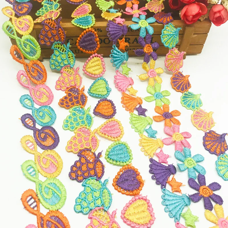 15 ярдов/партия кружевная лента с цветочным узором | Дом и сад