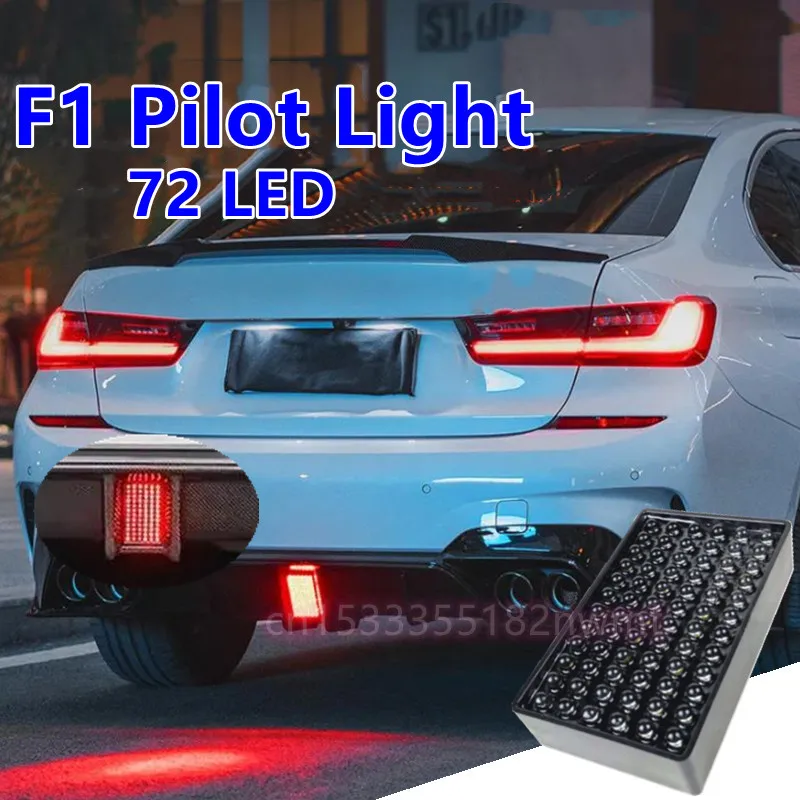 12V F1 Style DRL Red 72 LED Rear Tail Stop Fog Triangular Brake Light Stop Safety Lamp Car Motor LED Rear Tail Light Signal Lamp