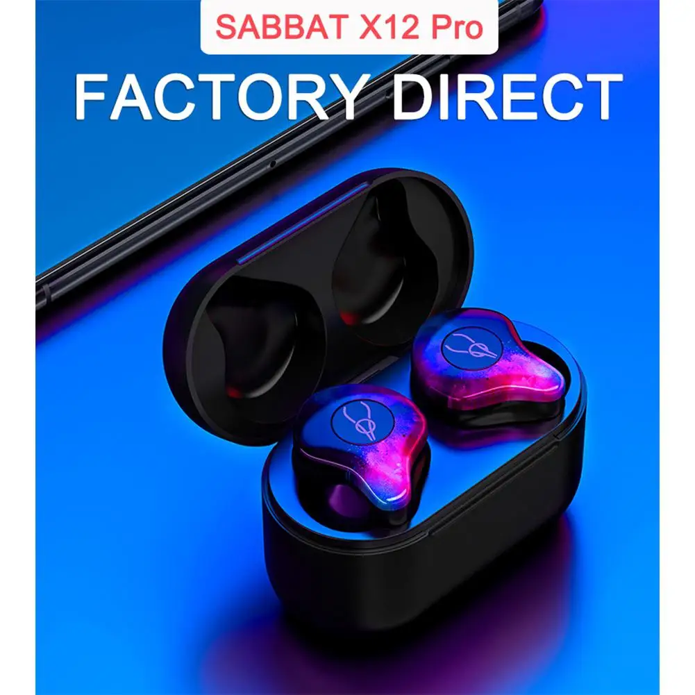 SABBAT X12pro Mini Bluetooth 5,0 Беспроводные наушники с 750 мАч зарядным устройством IPX5 водонепроницаемые спортивные наушники-вкладыши стерео гарнитура