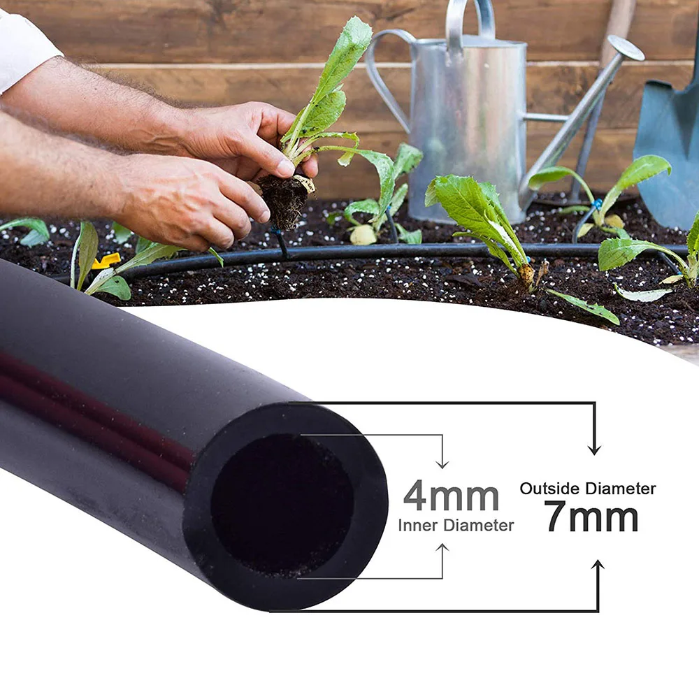 Garden Watering 4/7mm Hose PVC Micro Irrigation Pipe 1/4'' Tubing Irrigation Drip System Sprinkler Tube for Greenhouse Bonsai 2