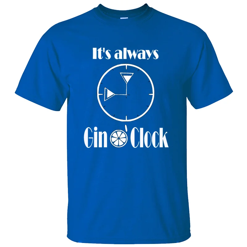 Удобное время для джина всегда gin o clock футболка мужская одежда с надписью Мужская Футболка свободная одежда высшего качества
