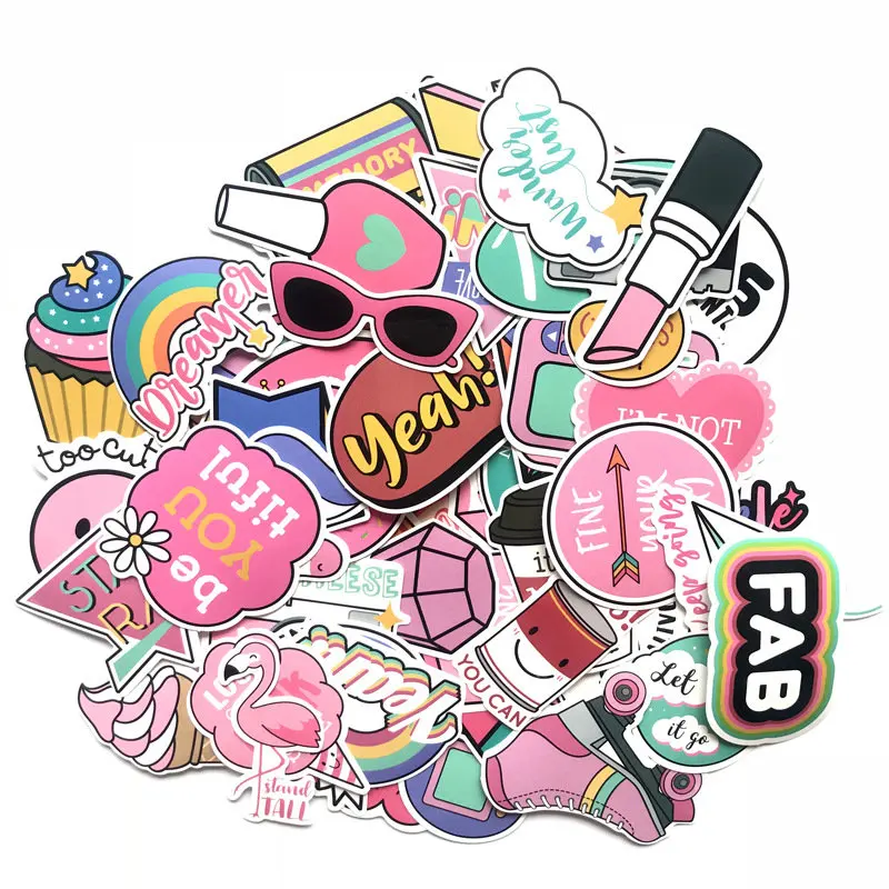 60PCS Girl Cute Lovely Laptop Stickers Water Bottle Skateboard Motorcycle Phone Bicycle Luggage Guitar Bike Sticker Decal Vinyl