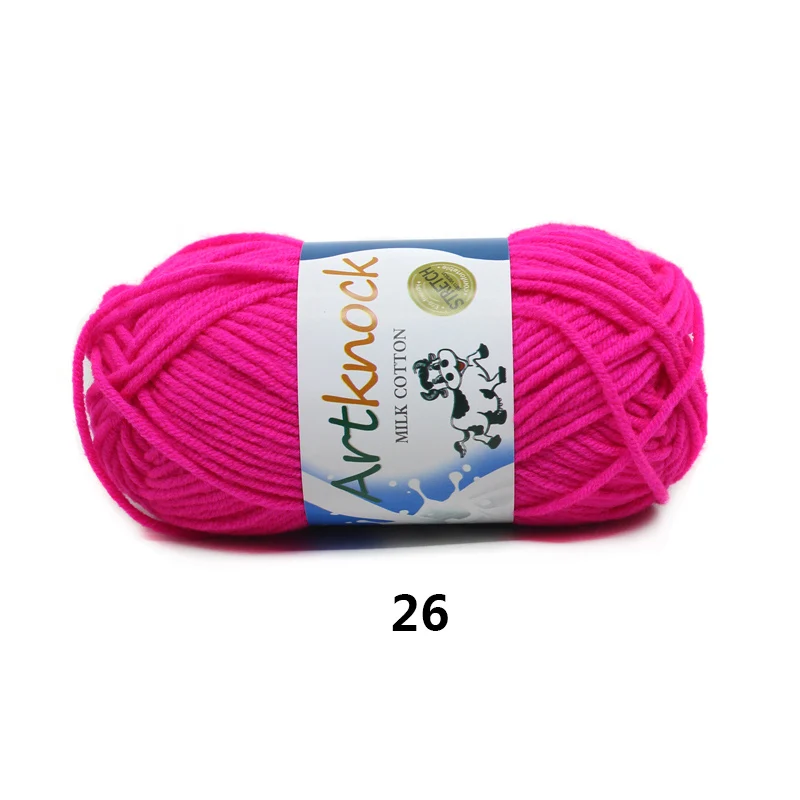 A26 16PCS 16 шт., пряжа для вязания, мягкая, теплая, Детская Пряжа молочного оттенка для ручного вязания, принадлежности для длинного ШТАПЕЛЯ, хлопок, 80%, молочное волокно, 20 - Цвет: A26 16PCS
