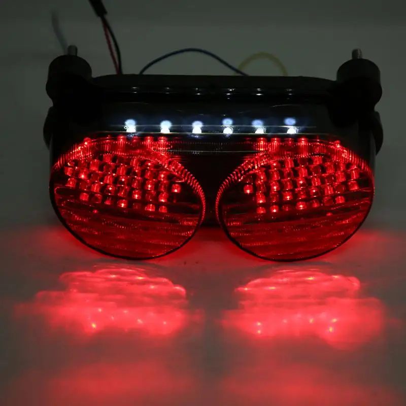 

New Motorcycles Smoked Tail Brake Light Turn Signal LED for Kawasaki ZX900 ZR7S ZX6R ZX9R ZZR600 red + yellow Lights