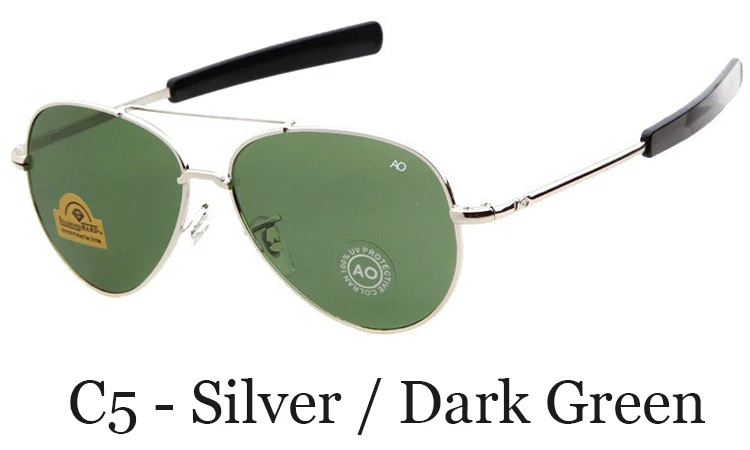 Роскошные армейские военные MacArthur авиационный стиль AO General солнцезащитные очки es американские оптические линзы из стекла мужские солнцезащитные очки es Oculos De Sol - Цвет линз: C5