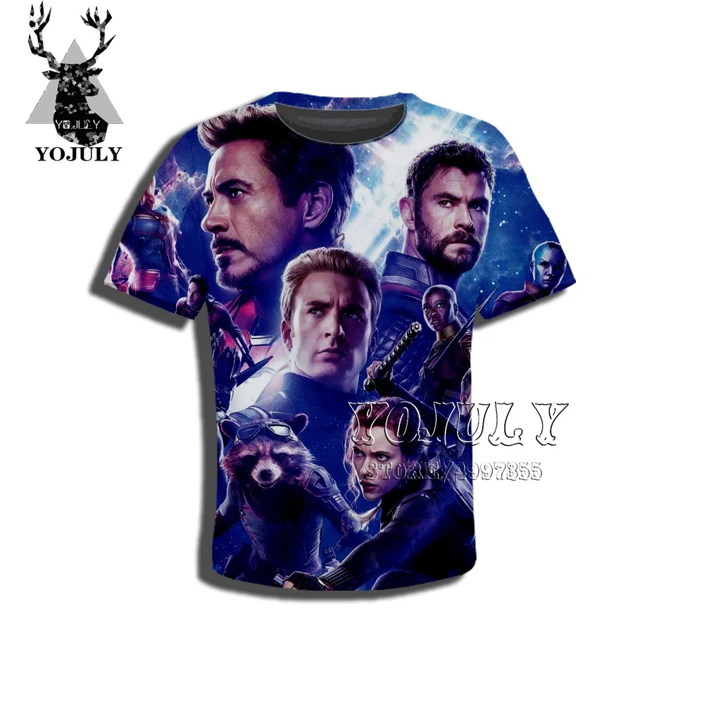 23 YOJULY Мститель герой Marvel Harajuku детская одежда с 3d принтом для мальчиков и девочек детская футболка модные футболки с круглым вырезом A483 - Цвет: 23