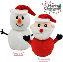 Рождественские куклы Санта Клаус двухсторонний флип Декор плюшевая