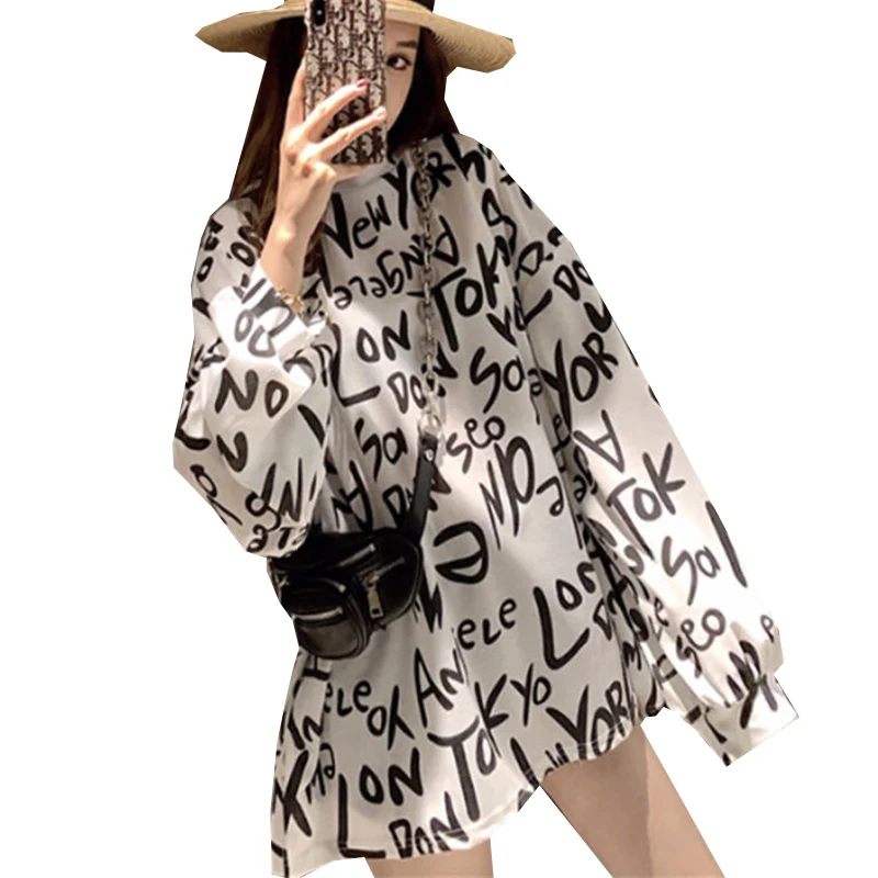 

Spring Autumn Women Tshirts Letter Printed Female T Shirt Tops Long Sleeve Casual Woman T-shirts Oversize Tees Women Tshirt Tops