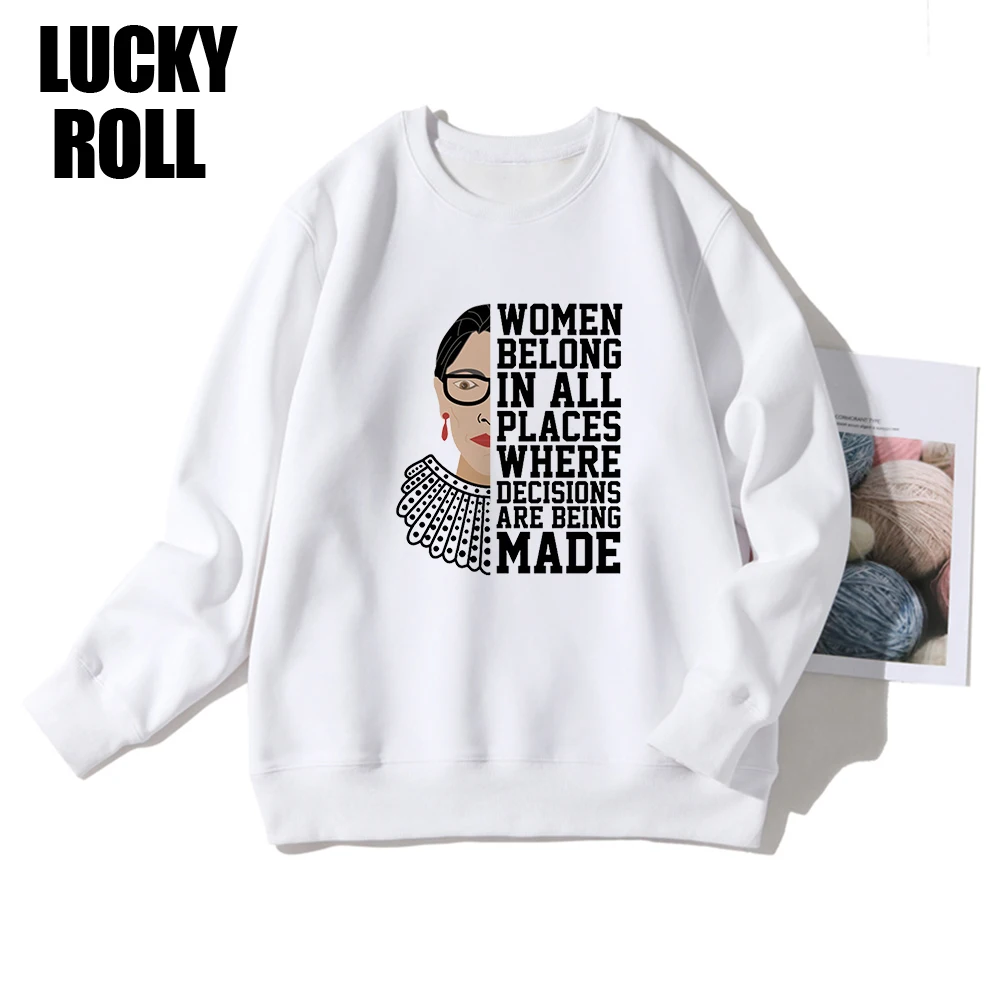 

Notorious Rbg Sweatshirt Tracksuit Oversize White Female Tracksuit Freedom Runners Pullovers 2020 Long Sleeve Hoodies For Women