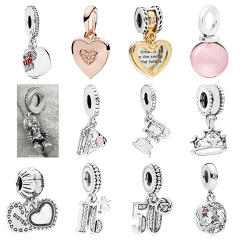 

PDD DZ 42 925 Sterling Silver Spring New Charm Pendant with DIY Bracelet Necklace Jewelry Gift Carving Suitable for Women