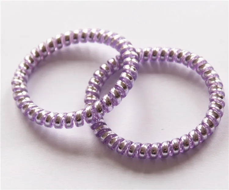 Purple 5 шт./партия, оголовье для девочек ярких цветов, линия телефона, эластичные резинки для волос для женщин, красочные аксессуары для волос для дам - Цвет: Purple