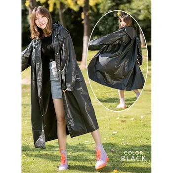 

NEW Women Men EVA Raincoat Outdoor Travel Waterproof Riding Raincoat Double-layer Long Rainwear
