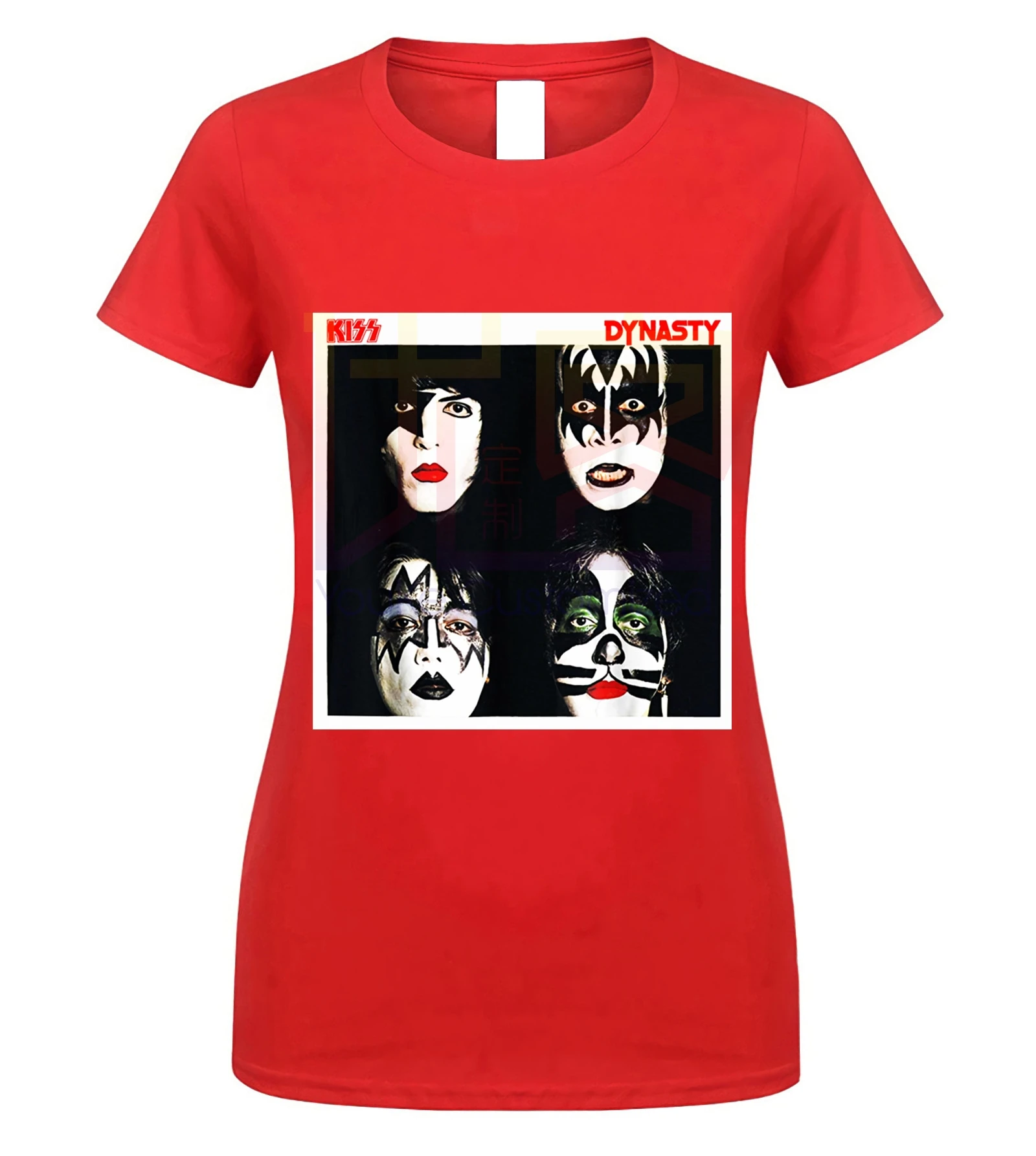 KISS 1979, футболка династии, мужские футболки, повседневный топ с коротким рукавом и круглым вырезом, хлопковые футболки, топы, Забавные футболки, хлопковые топы, футболка - Цвет: women red