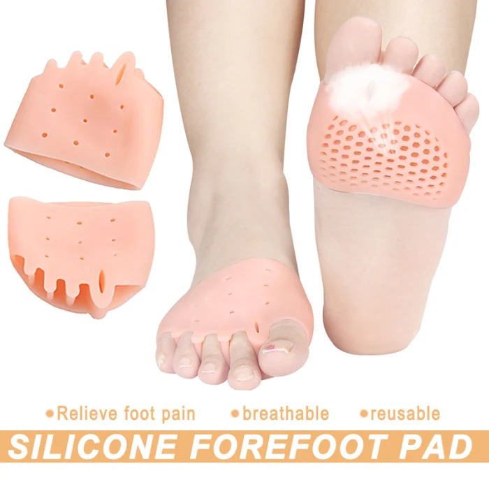 1 Pair Silicone Forefoot Pad Foot Reusable Pain Relief Breathable for Women Men BB55