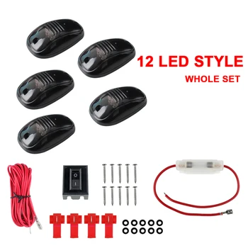 

5 pcs Amber LED Dome Light Cab Roof Top Marker Running Clearance Lights For Ford Truck SUV Pickup 4x4 with Wiring Harness