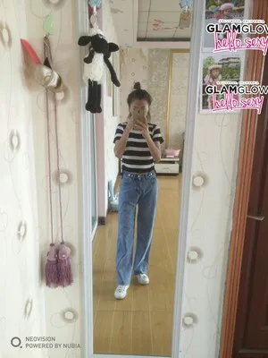 Женские весенне-осенние модные брендовые винтажные свободные джинсы в Корейском стиле с высокой талией женские широкие прямые брюки джинсы
