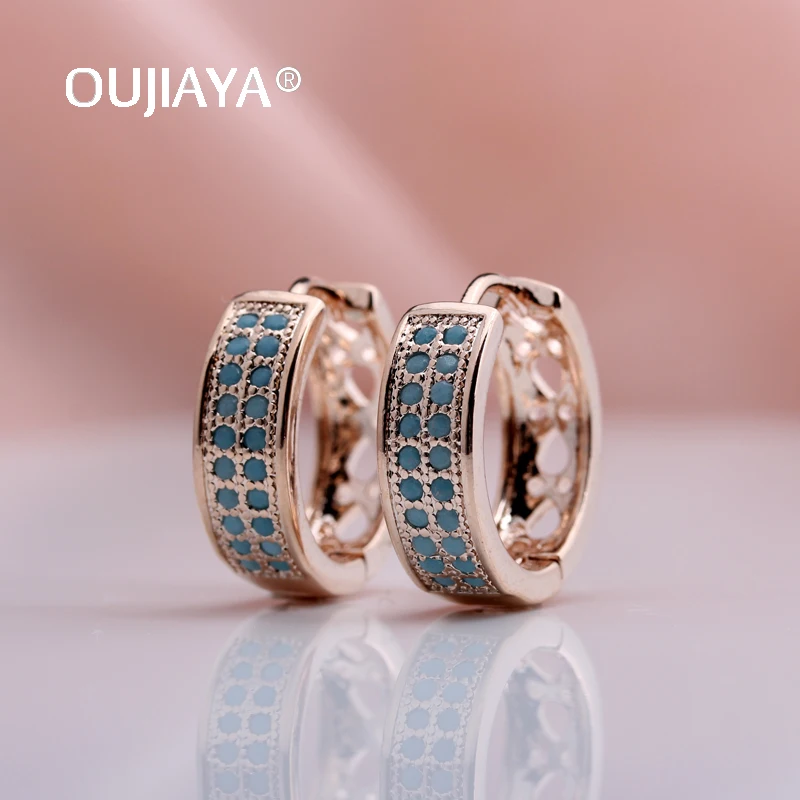 Женские серьги-подвески OUJIAYA эксклюзивные круглые серьги из розового золота 585
