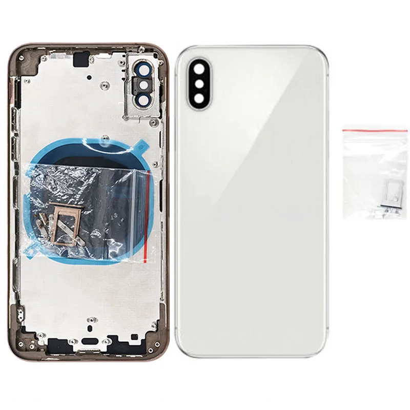 Чехол с полным корпусом для iPhone XS Max без гибкого кабеля, сменная задняя рамка для корпуса, стеклянная крышка для батареи+ sim лоток, боковая часть для ключей