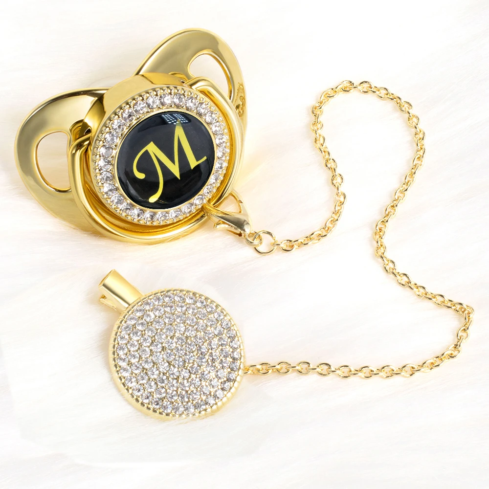 Pacifiers Babies Luxury Pacifiers Bling Clip Infant 26 Name Baby