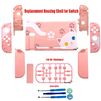 

Back Faceplate Case for Nintend Switch Console Replacement Housing Shell Joycon Cover for Nitendo Switch with Full Set Buttons