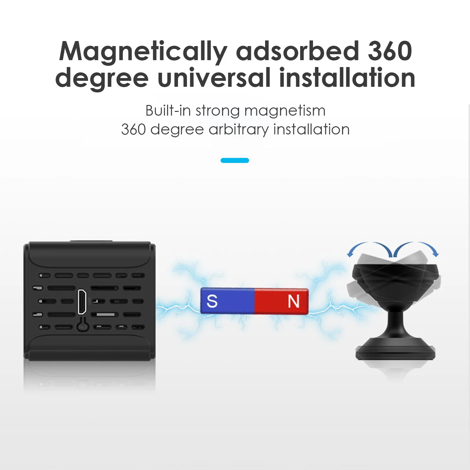 Мини ip камера 1080p с вращением на 360 градусов магнитный кронштейн домашняя
