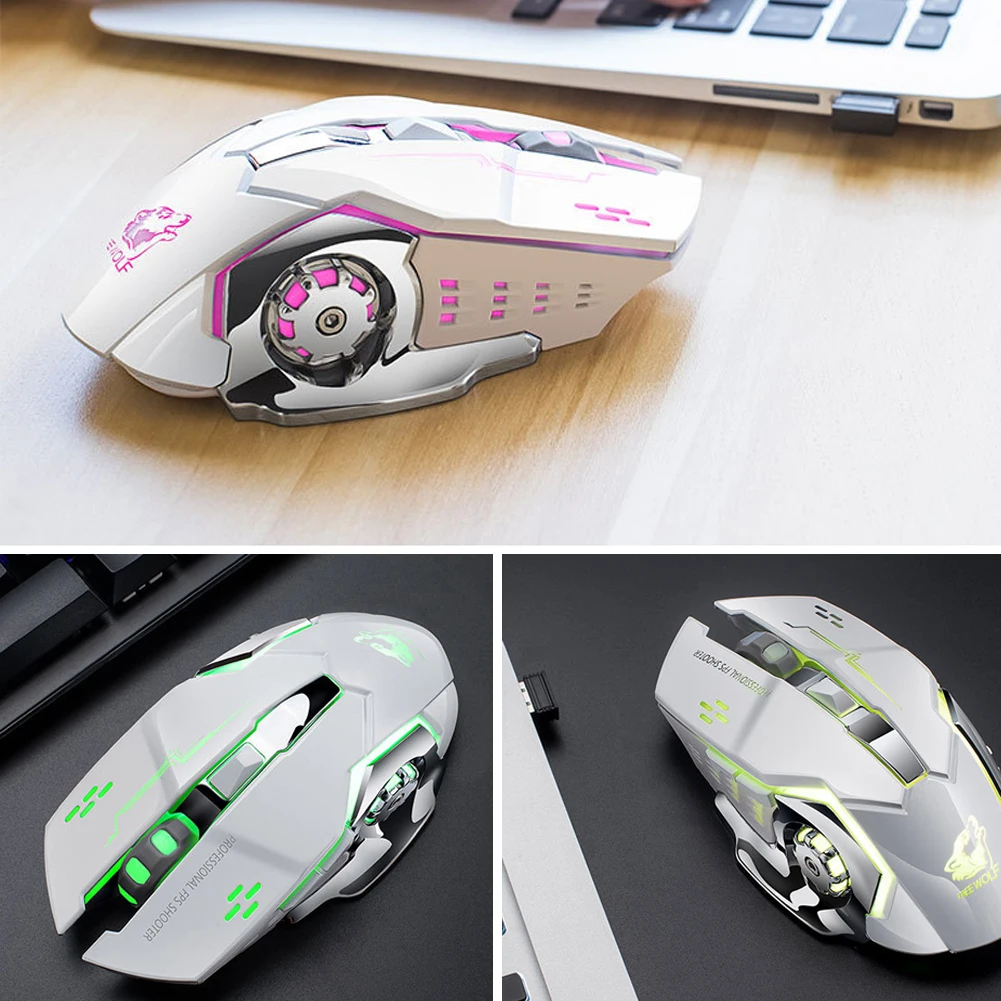 Free Wolf X8 Silent 2.4GHz 2400DPI 6 Keys Wireless Optical Mouse USB Receiver Computer Mouse Notebook Game Mice for Gamer Home