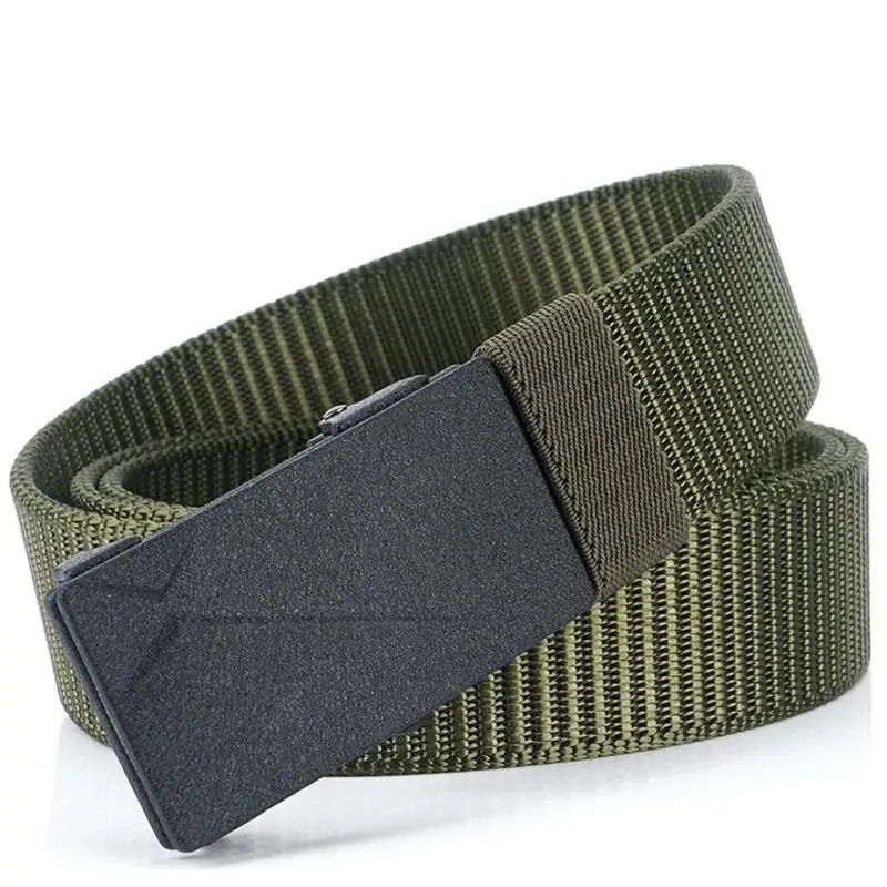 SupSindy Man's Canvas Belt Nylon Metal Automatic buckle Army military tactical belts for Men luxury jeans Waistbrand Male strap