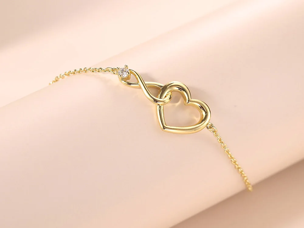 Nette Herz Charme Armbänder Armreifen Für Frauen Koreanischen Stil Kristall Rose Gold Freundschaft Armbänder Geschenk Für Mädchen Schmuck H058 – Detail 5