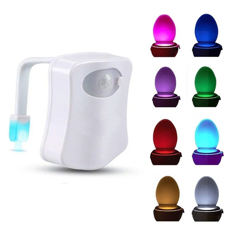 1PCs Bathroom Toilet Light LED Toilet Lamp Body PIR Motion Sensor Smart Activated Seat Sensor Waterproof Automatic Night Lamp