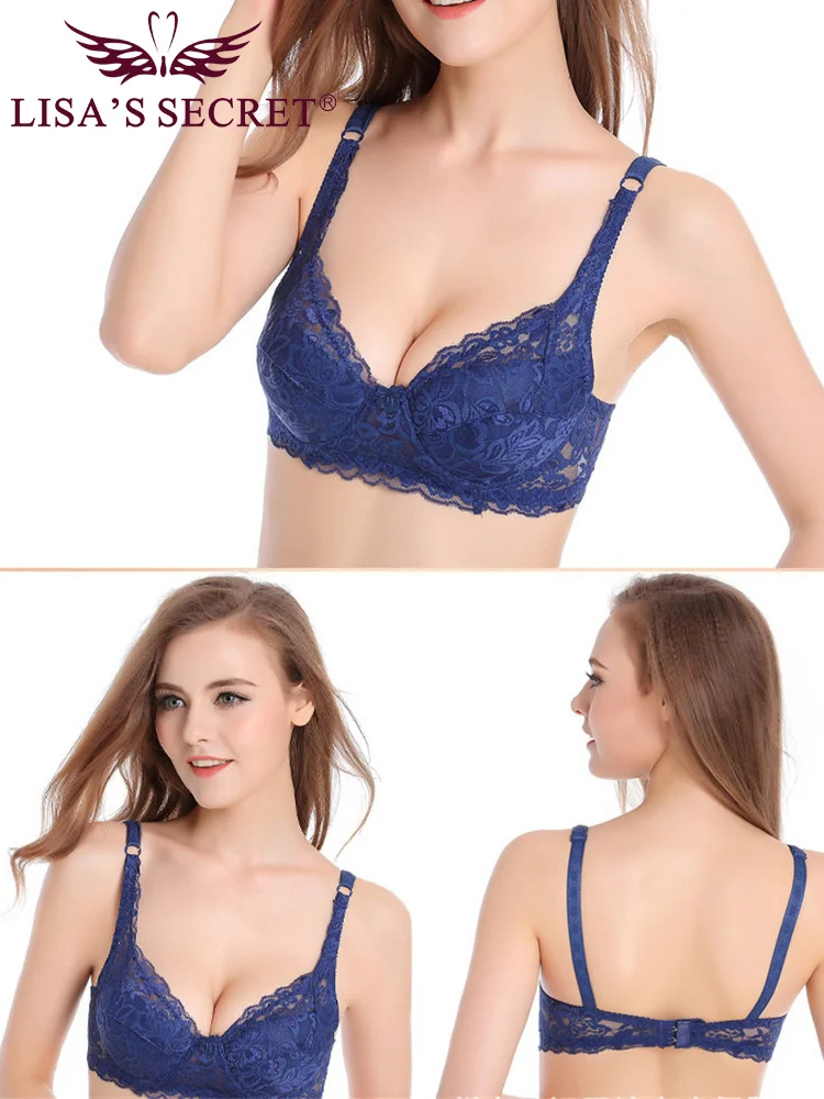 Ультра тонкий большой бюстгальтер сексуальный цветочный кружевной Женский