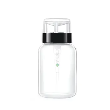 

1pc 200ml Transparent Nail Polish Water Unloading Water Cleaning Liquid Sub-bottle With Lock Press Bottle Cosmetic Containers