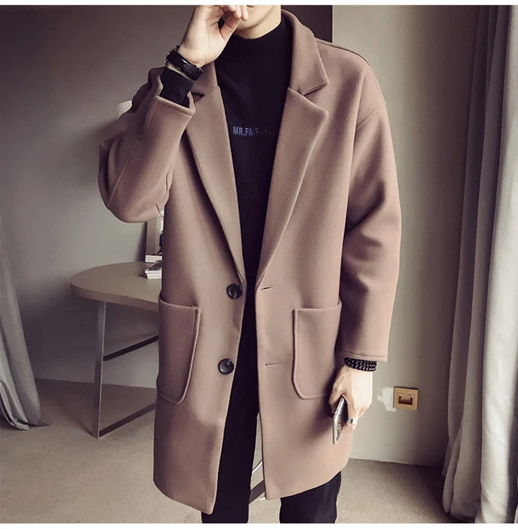 Черный Тренч, Мужская Длинная зимняя куртка и пальто, парка Hiver Homme Anorak Hombre, модная Повседневная Новинка GG50dy