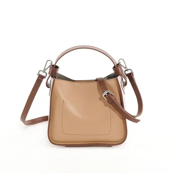 

Small genuine leather handbag 2020New cross-body wild bucket bags