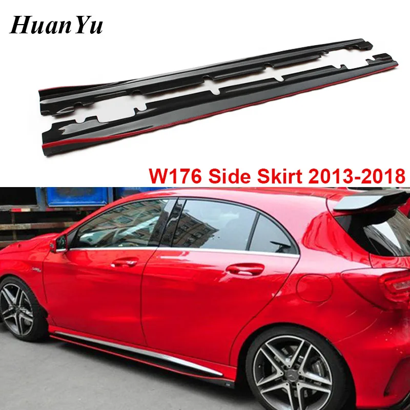 Боковая юбка R Style W176 W117 из углеродного волокна для Mercedes benz A & CLA Class A180 A200 A45 CLA45 AMG