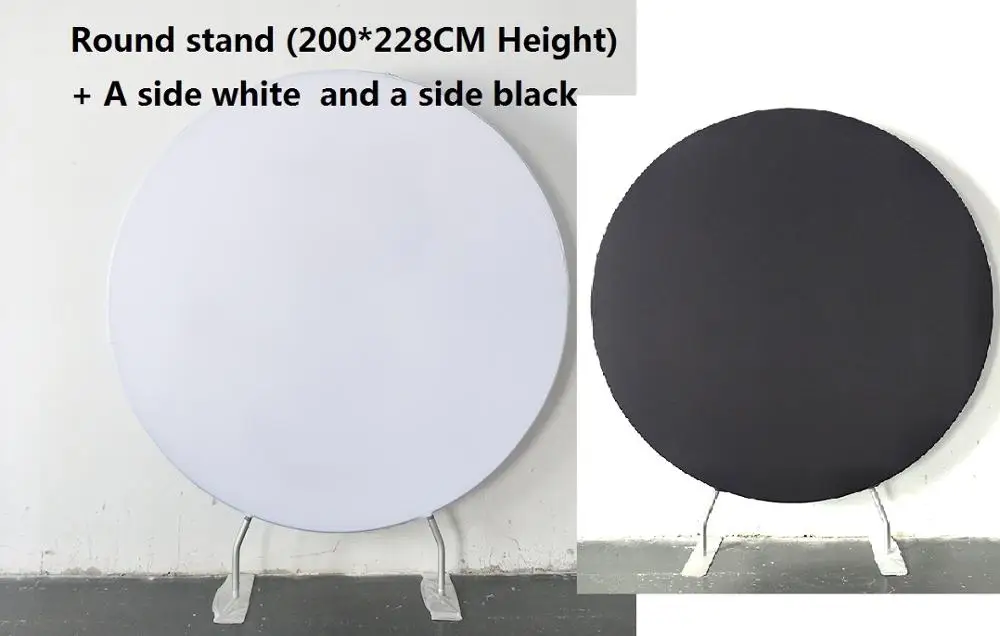 Black with White 2 м круглый свадебный реквизит, декор для дня рождения, круглый чехол для подушки, фон с рамкой, настенная полка для фотосъемки - Цвет: Black with White
