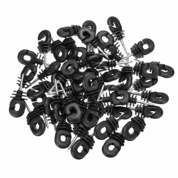 

50 Pcs Short Screw In Ring Insulator Electric Meadow Fence Post Accessory