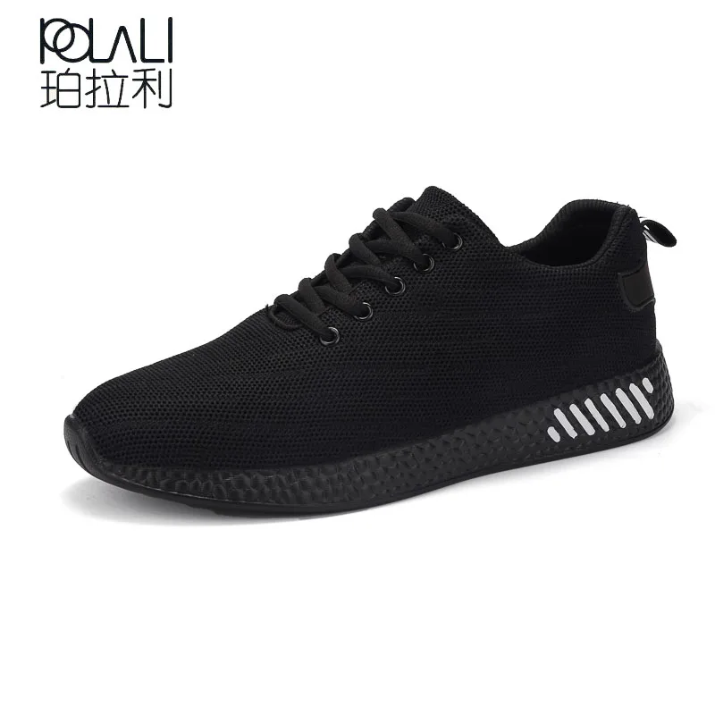 POLALI 2018 Spring/Autumn Men Trainers Sneakers Casual men Shoes Breathable Mesh Boy Shoes Fashion Flats Male Leisure men shoes