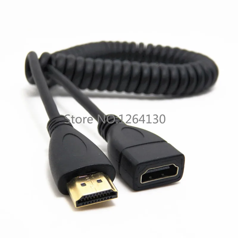 Высокая скорость HDMI Мужской к HDMI Мужской(женский) пружинный эластичный изогнутый кабель V1.4 3D для sony Canon видеокамеры PS3