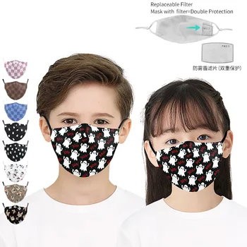 

Child Mask Washable Print Cartoon Cute Face Mask Filter PM2.5 Breathable Anti-pollution Custom Face Mask Fabric Mouth Caps