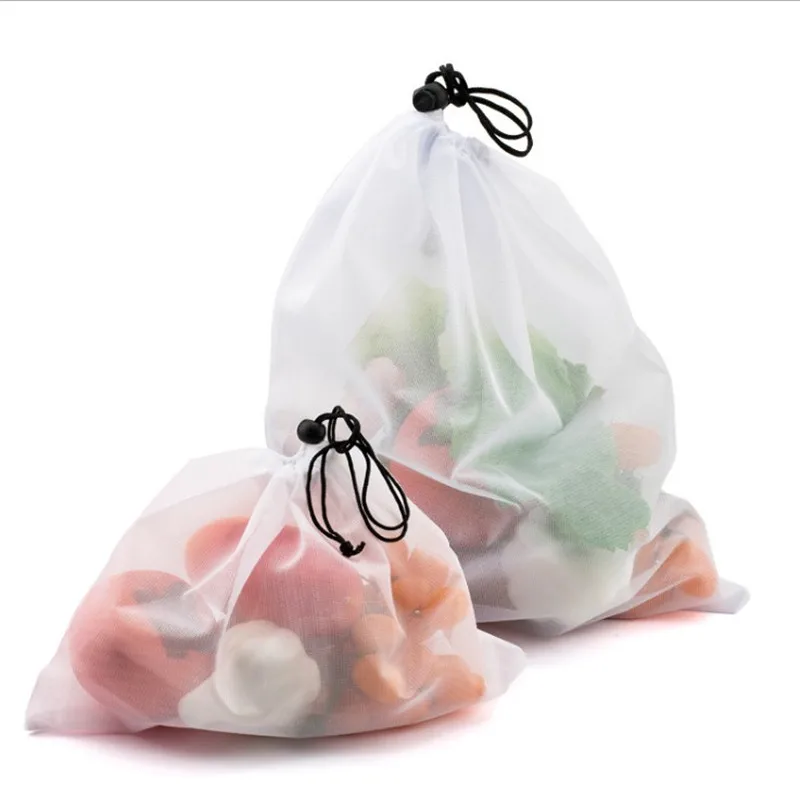 1 шт. Экологичные многоразовые сетчатые мешки для производства, прозрачные моющиеся продуктовые сетчатые сумки для хранения фруктов, овощей, хозяйственная сумка