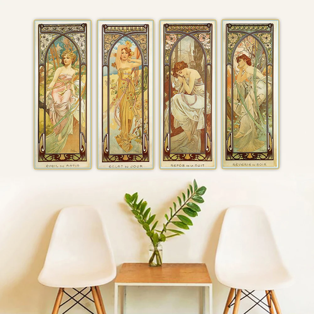 Citon Alphonse Mucha Times The of the Day Canvas картина маслом на холсте постер для художественного