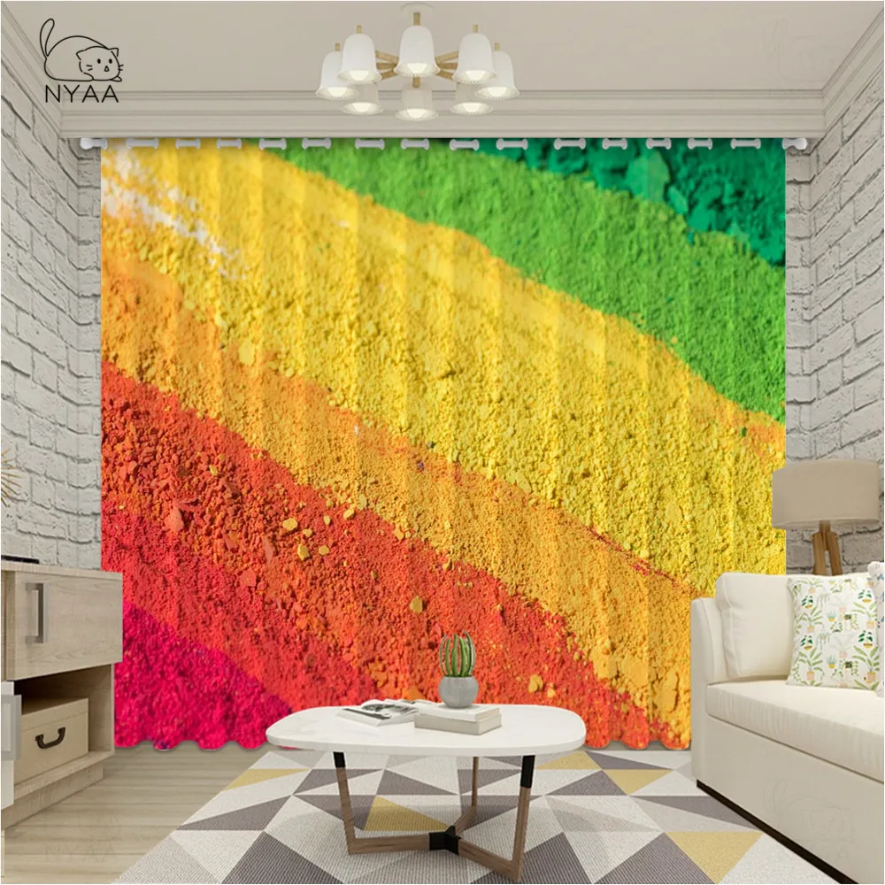 Цветная Радужная занавеска Современная Абстрактная живопись маслом