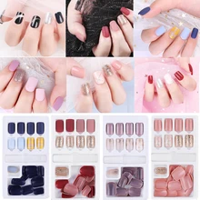 30/60Pcs Detachable Fake Nails Tips Colorful Full Nail Extension Decoration Artificial False Nails Tips With Glue Manicure Tool