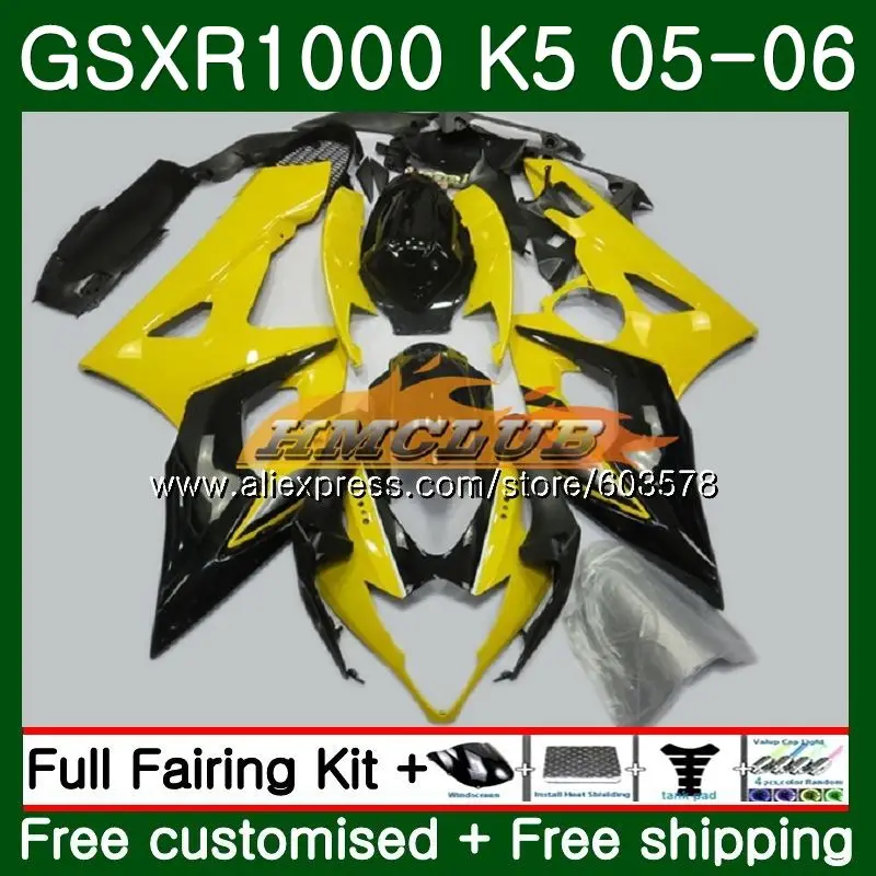 Комбинезоны для SUZUKI GSXR-1000 1000CC GSXR1000 05 06 11CL. 61 желтый черный GSX R1000 05 06 K5 GSX-R1000 GSXR 1000 2005 2006 обтекатель - Цвет: No. 1