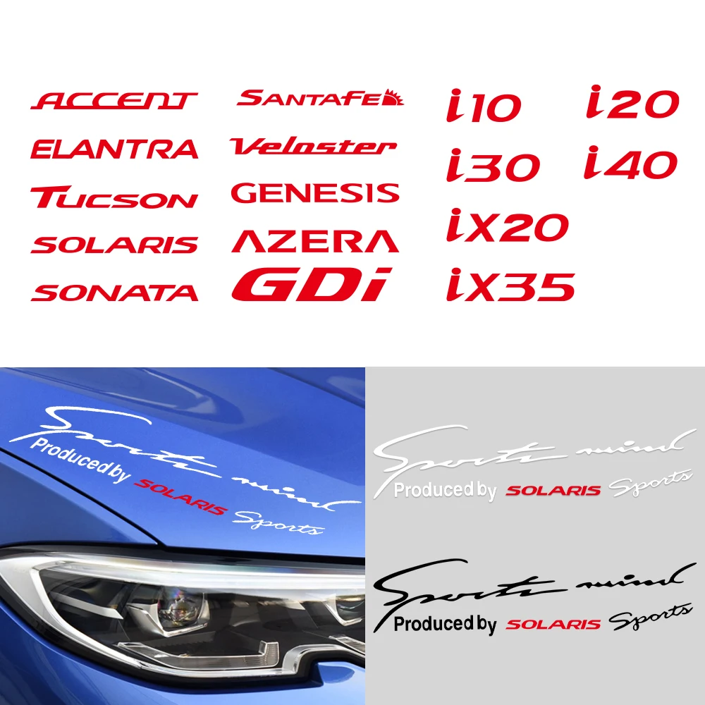 Автомобильный светильник лампа Декор бровей Стикеры для Hyundai акцент Elantra Tucson Solaris