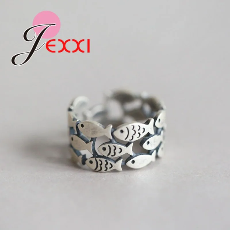 Женское регулируемое 925 пробы Серебряное Открытое кольцо-манжета Ретро