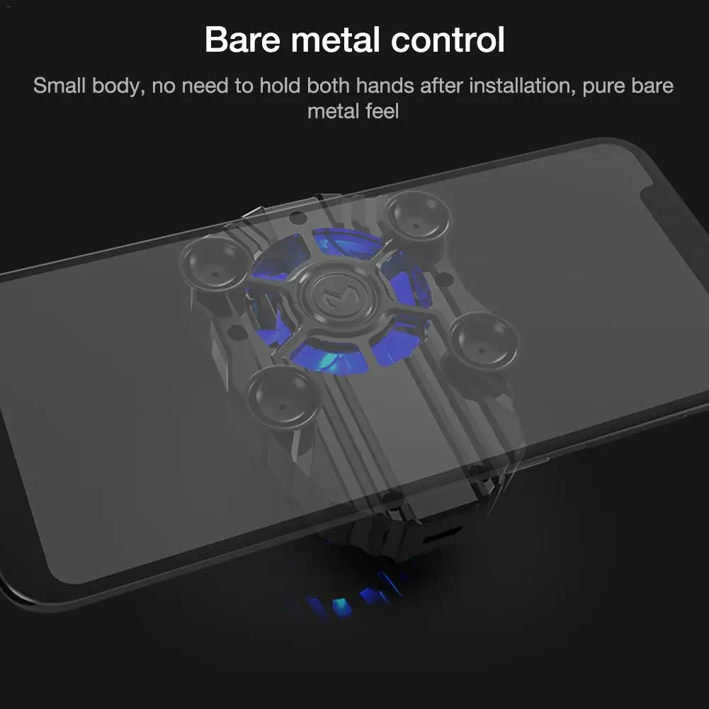  Mobile Phone Cooler for IPhone Xs Max Xs XR Silent Phone Radiator PUBG Controller Handle LED Light 